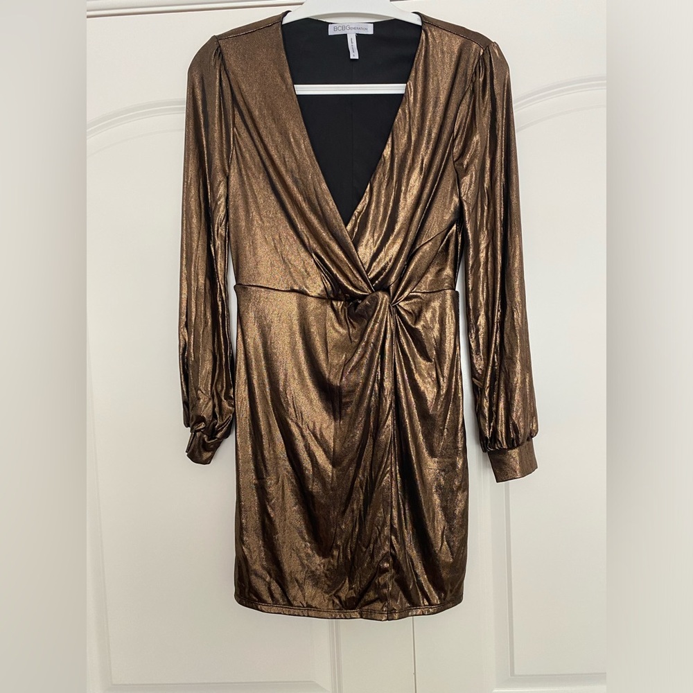 BCBGeneration gold long sleeve dress Size Small